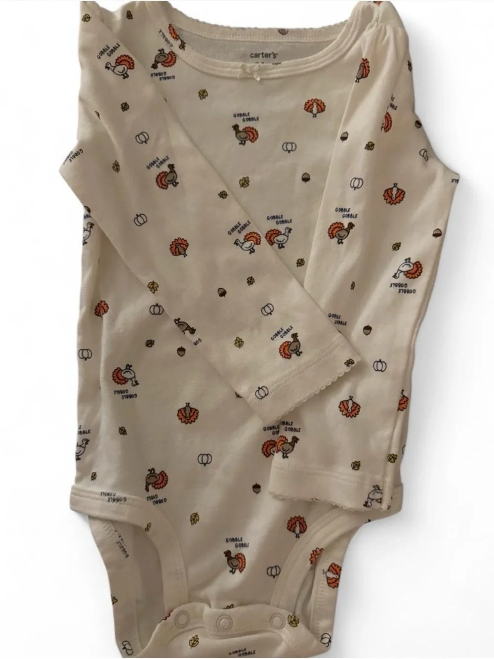 Kids Navy Corduroy Overall Dress with Beige Turkey Print Onesie